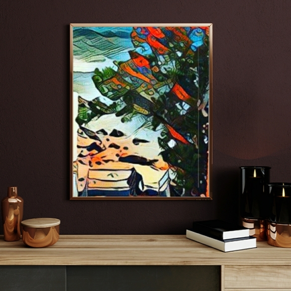 Original Watercolor Print of Malibu - Picture 3 of 3